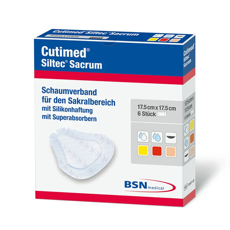 Cutimed Siltec Sacrum Schaumverband, 17,5 x 17,5 cm, steril (6 Stck.)