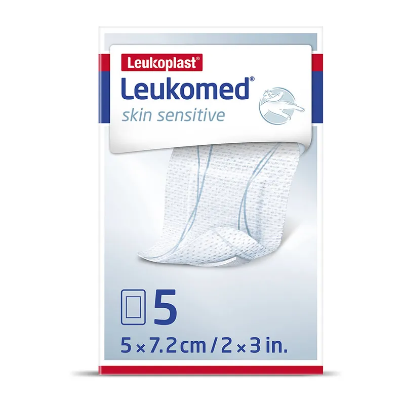 Leukomed skin sensitive steril, Vlies-Wundverband 7,2 cm x 5 cm (5 Stck.)