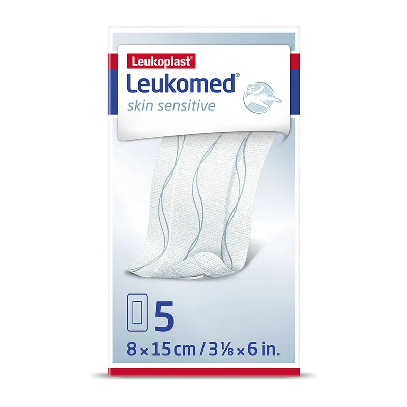 Leukomed skin sensitive steril, Vlies-Wundverband 8 cm x 15 cm (5 Stck.)