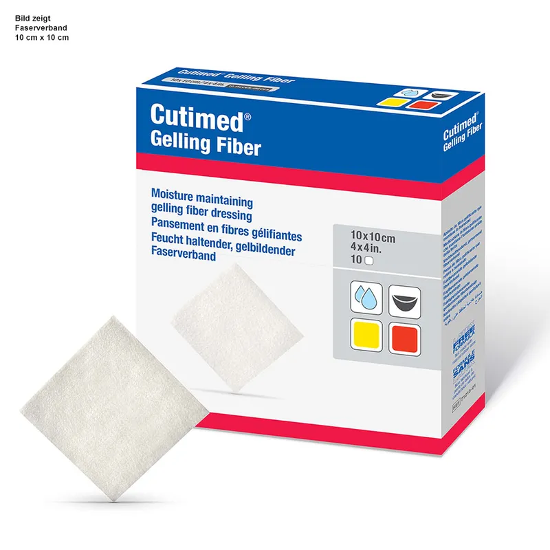 Cutimed Gelling Fiber Kompressen, 5 x 5 cm, steril (10 Stck.)