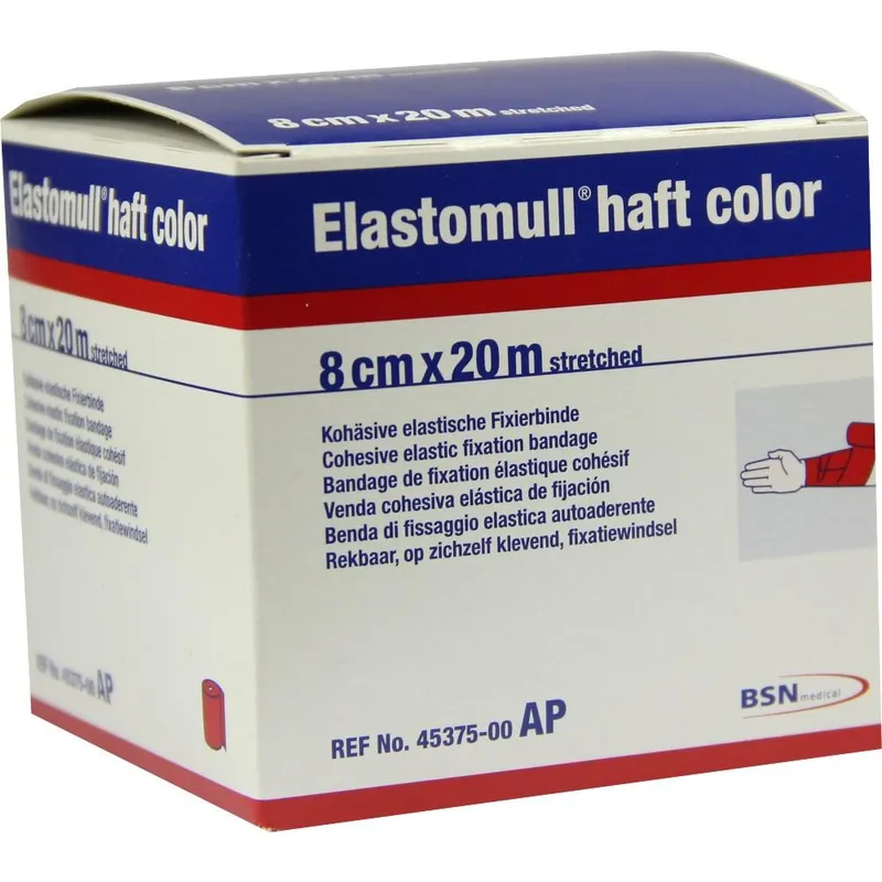 Elastomull haft color Fixierbinde, 20 m x 8 cm, rot