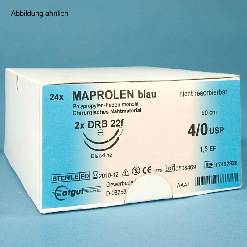 MAPROLEN DS 19 5/0=1, monofil, blau, Nahtmaterial Fadenlänge 45 cm, (24Stck.)