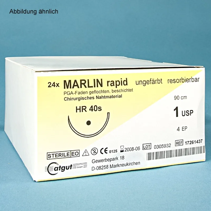 MARLIN rapid HR 17 4/0=1,5, (24 Stck.), Nahtmaterial Fadenlänge 70 cm, ungefärbt