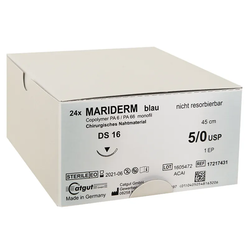 MARIDERM DS 16 5/0=1, blau, monofil, Nahtmaterial Fadenlänge 45 cm (24 Stck.)