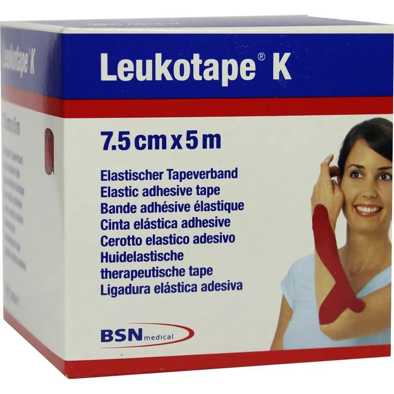 Leukotape K Klebebinde, 5 m x 7,50 cm, rot