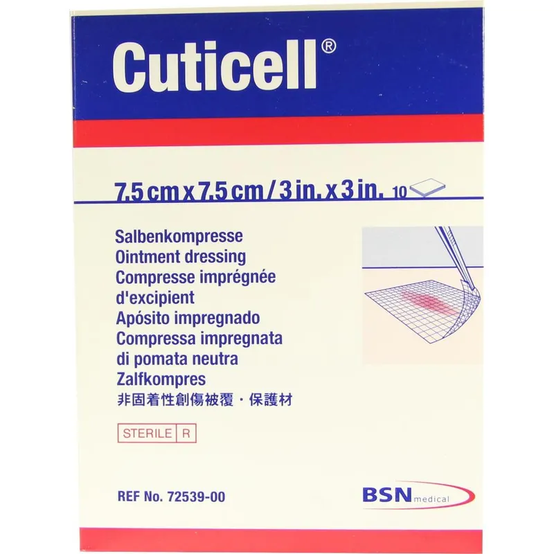 Cuticell Salbenkompressen, 7,5 x 7,5 cm, steril (10 Stck.)