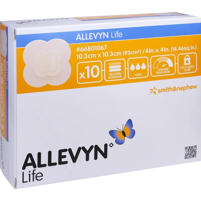 Allevyn Life steril 10,3 x 10,3 cm, Wundverband haftend (10 Stck.)