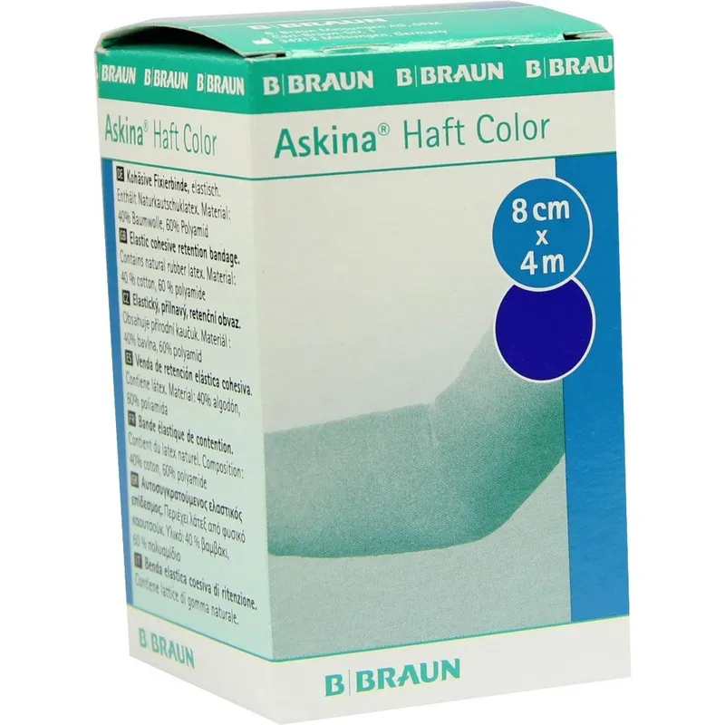 Askina Haft Color Fixierbinde blau, 4 m x 8 cm