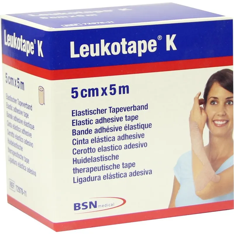 Leukotape K Klebebinde, 5 m x 5,00 cm, hautfarben