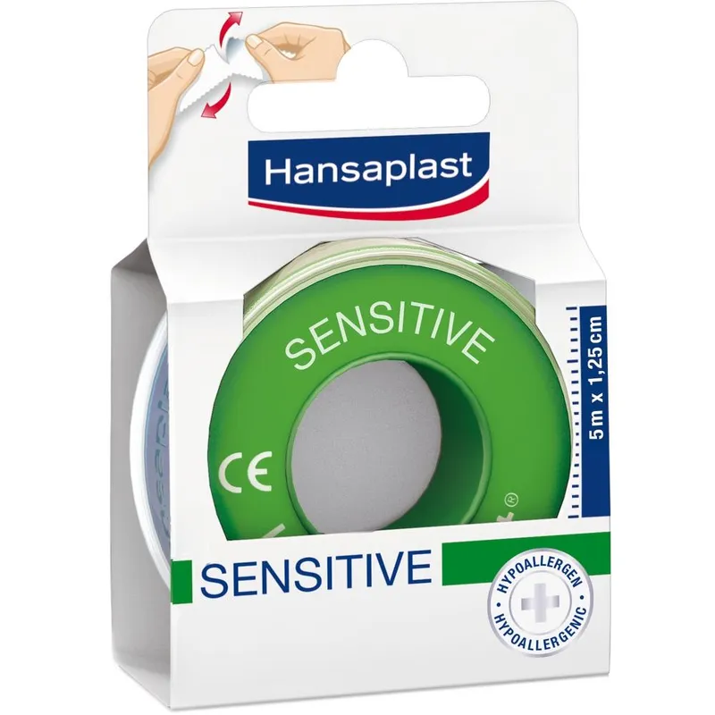 Hansaplast Fixierpflaster Sensitive, 5 m x 1,25 cm