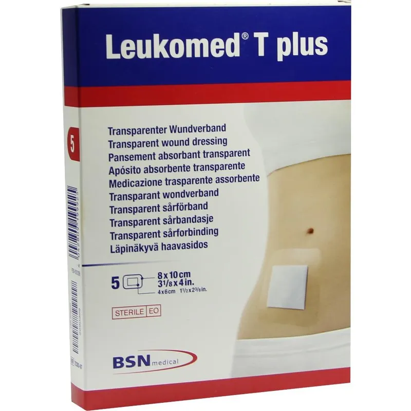 Leukomed T plus Transparentverband, 8,0 x 10,0 cm, steril (5 Stck.)