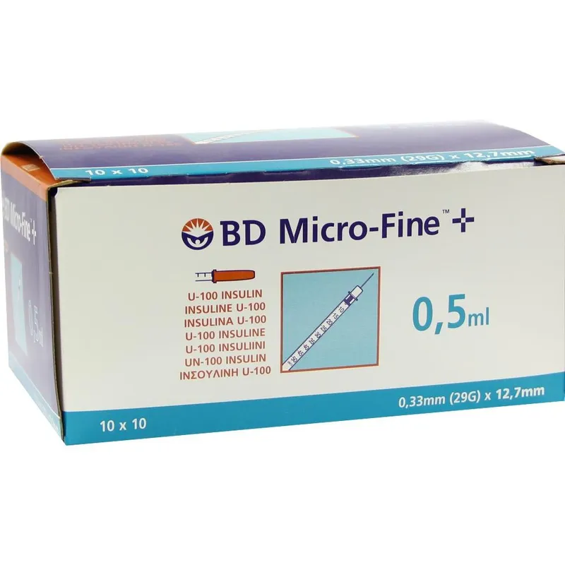 BD Micro-Fine+ Insulinspritzen, 0,5 ml, U-100 (100 Stck.)