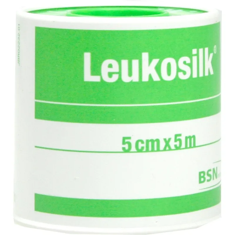 Leukosilk Rollenpflaster im Schutzring, 5,0 m x 5,00 cm, weiß