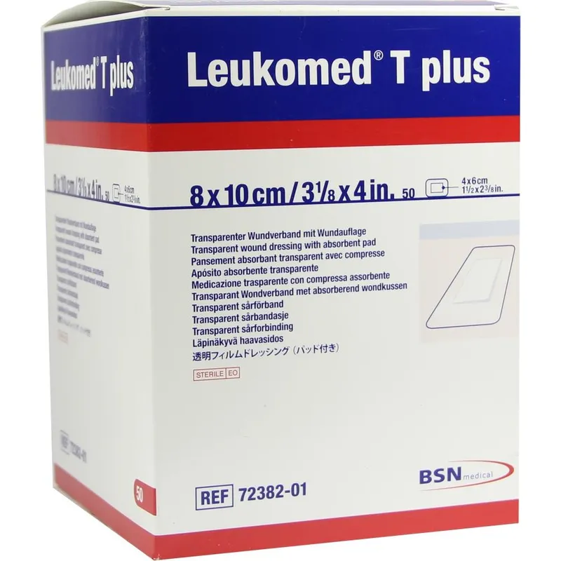 Leukomed T plus Transparentverband, 8,0 x 10,0 cm, steril (50 Stck.)