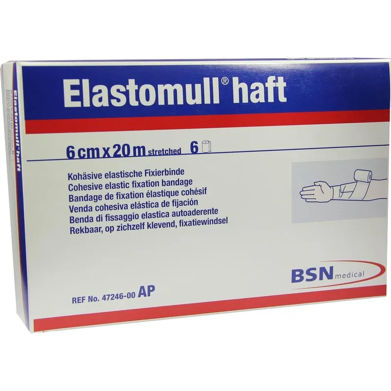 Elastomull haft Fixierbinde, 20 m x 6 cm, weiß