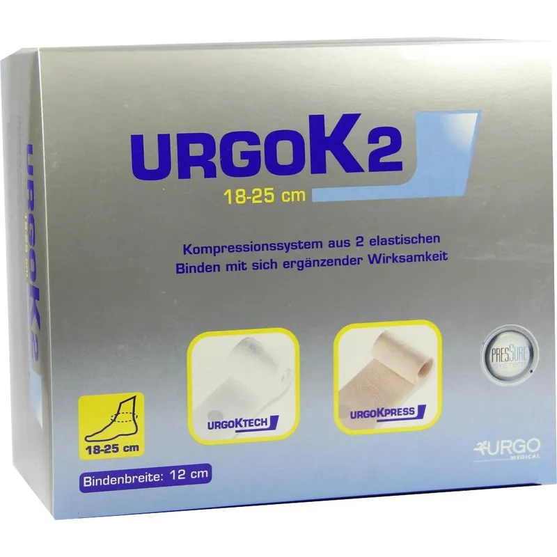 UrgoK2 zweilagiges Kompressionssystem, Knöchelumfang 18-25cm, Bindenbreite 12cm