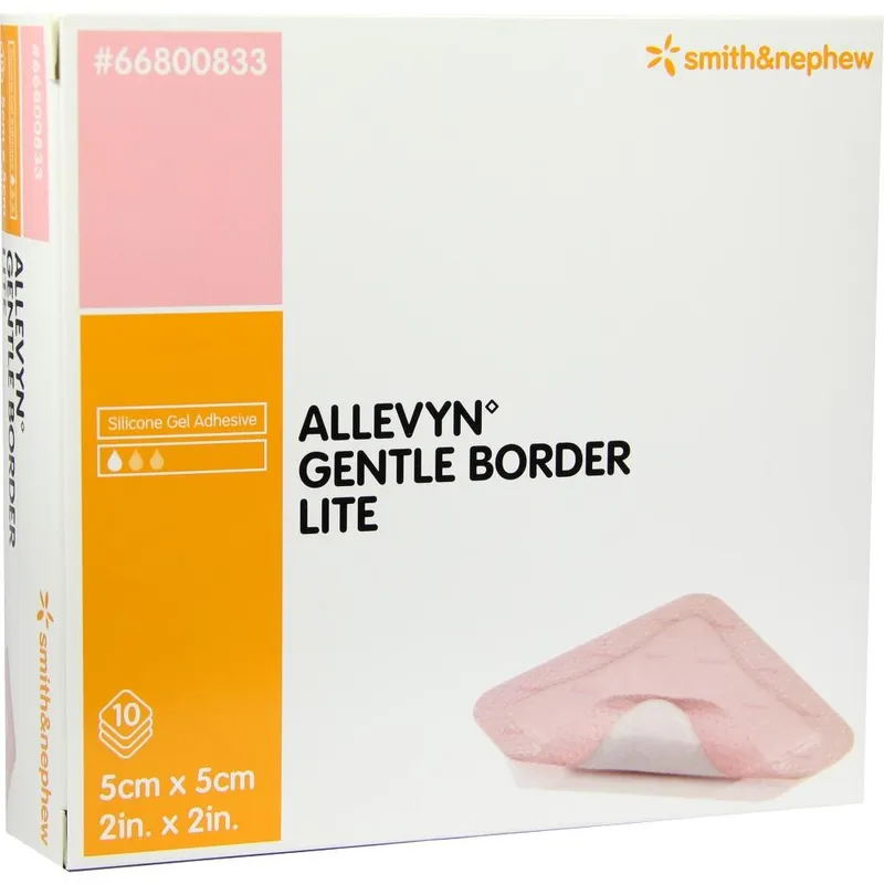 Allevyn Gentle Border Lite steril, 5 x 5 cm, Wundverband (10 Stck.)