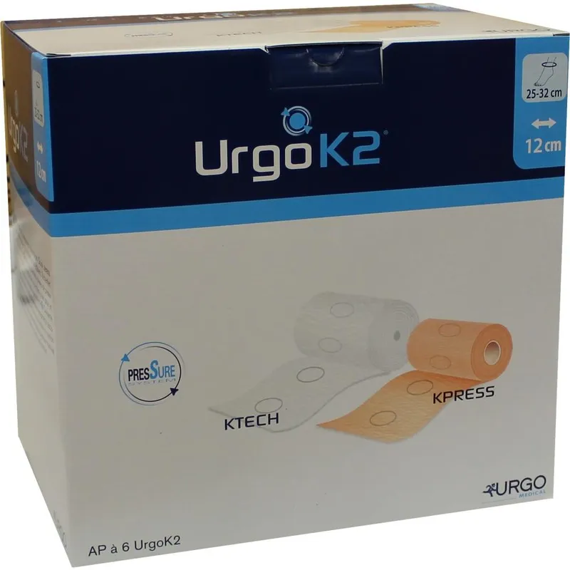 UrgoK2 zweilagiges Kompressionssystem, Knöchelumfang 25-32 cm (6 Stck.)