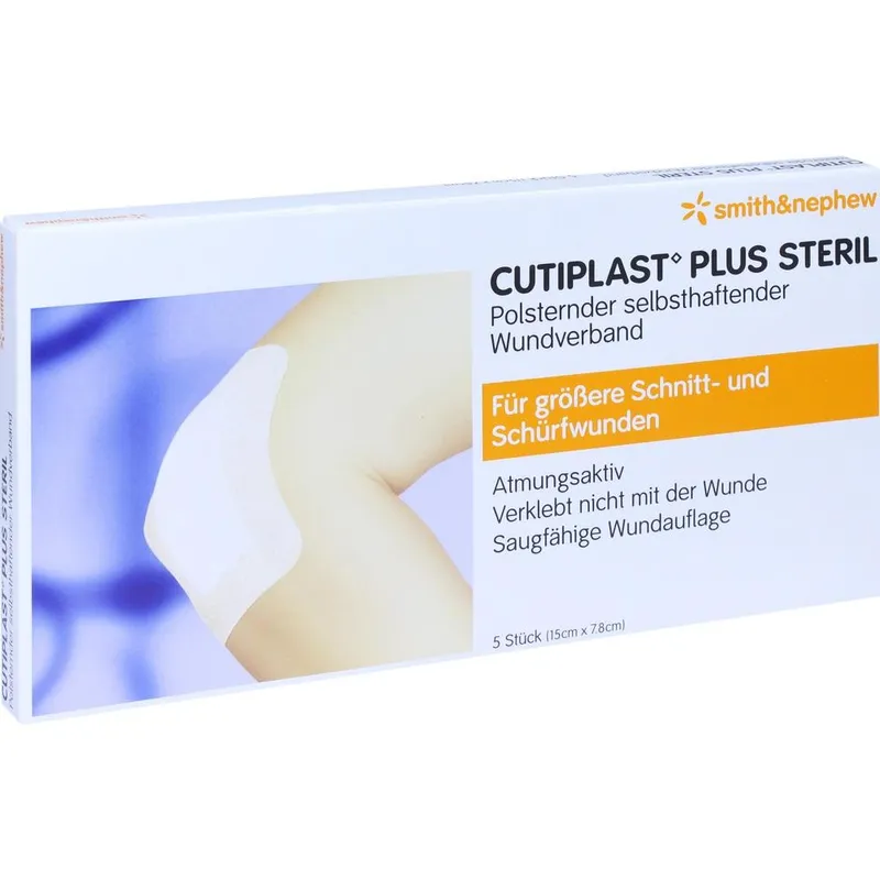 Cutiplast Plus steril, 15 x 7,8 cm, Vliesstoffverband (5 Stck.)