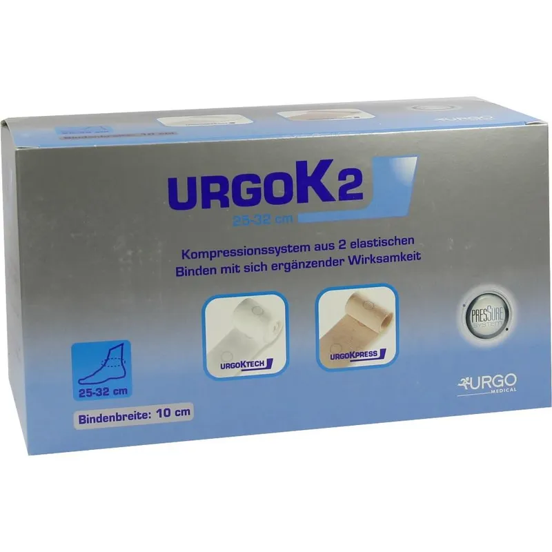 UrgoK2 zweilagiges Kompressionssystem, Knöchelumfang 25-32cm, Bindenbreite 10cm