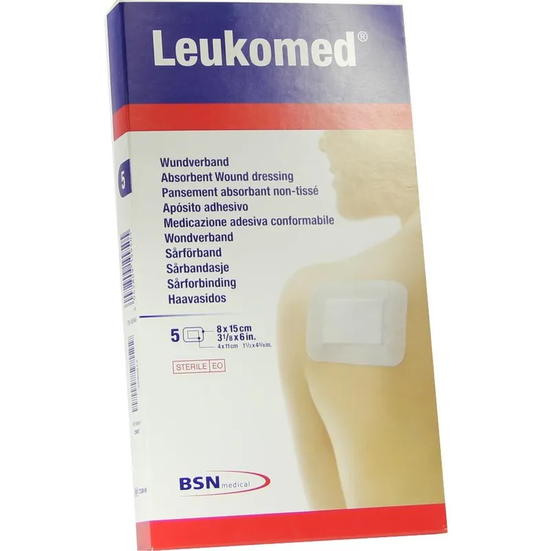 Leukomed Vlies-Wundverband, 8,0 x 15,0 cm, steril (5 Stck.)