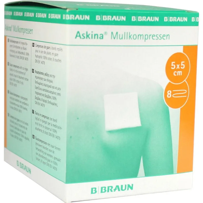 Askina Mullkompressen 8-fach steril, 5 x 5 cm (25 x 2 Stck.)