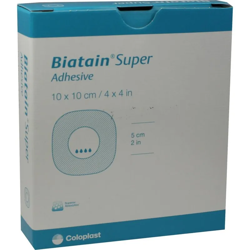 Biatain Super Hydrokapillarer Verband, steril, 10 x 10 cm (10 Stck.)