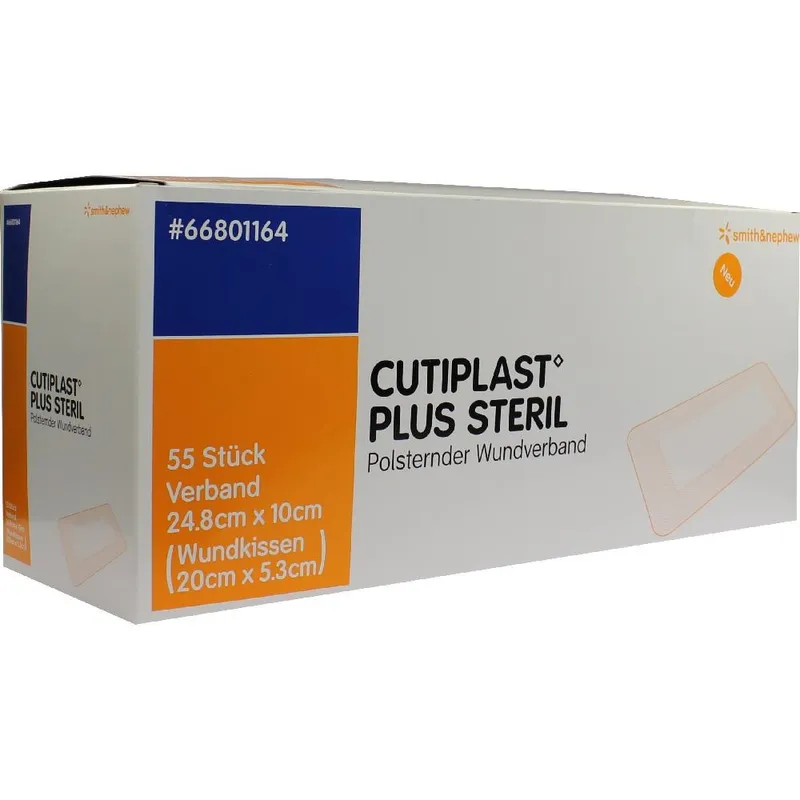 Cutiplast Plus steril, 24,8 x 10 cm, Vliesstoffverband (55 Stck.)