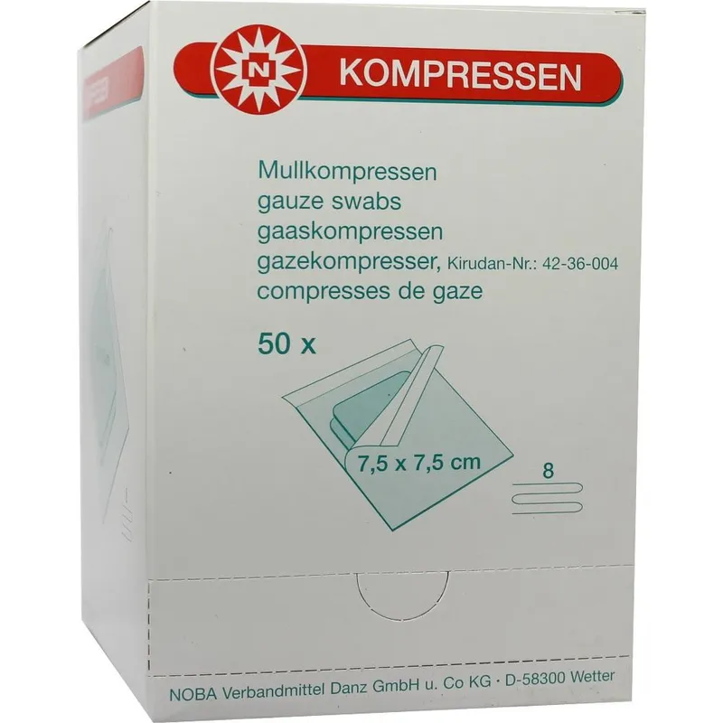 Mullkompressen 8-fach, 7,5 x 7,5 cm, steril (50 Sets à 2 Stck.)