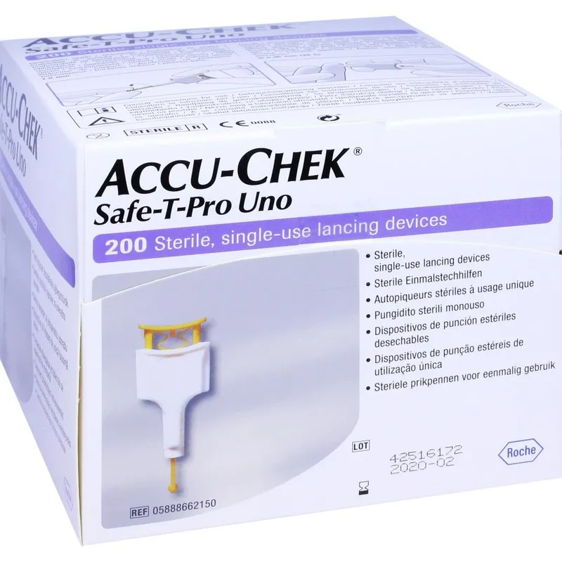 Accu-Chek Safe-T-Pro Uno, Einmalstechhilfen steril (200 Stck.)