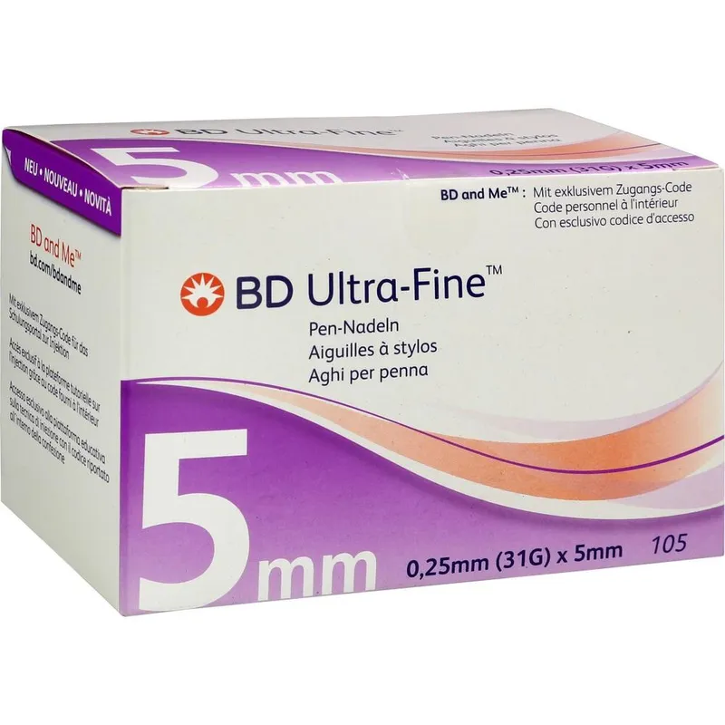 BD Ultra-Fine Pen-Nadeln, 31 G 0,25 x 5 mm (105 Stck.)