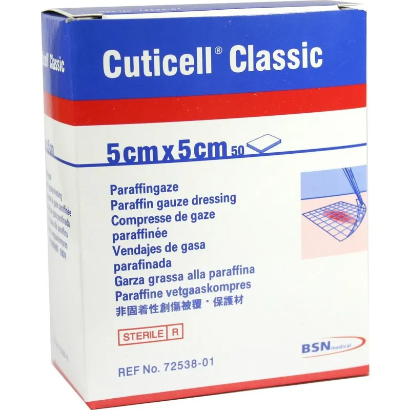 Cuticell Classic Salbenkompressen, 5,0 x 5,0 cm, steril (50 Stck.)