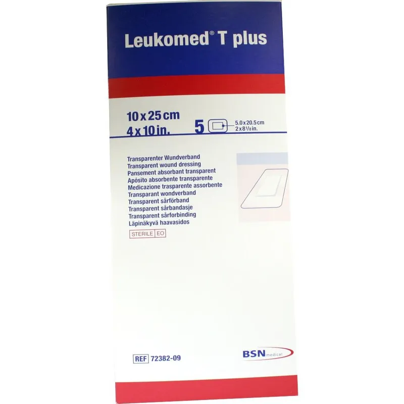 Leukomed T plus Transparentverband, 10,0 x 25,0 cm, steril (5 Stck.)