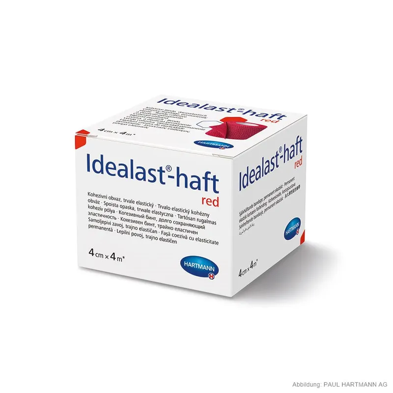 Idealast-haft Color, Idealbinde rot 4 m x 4 cm