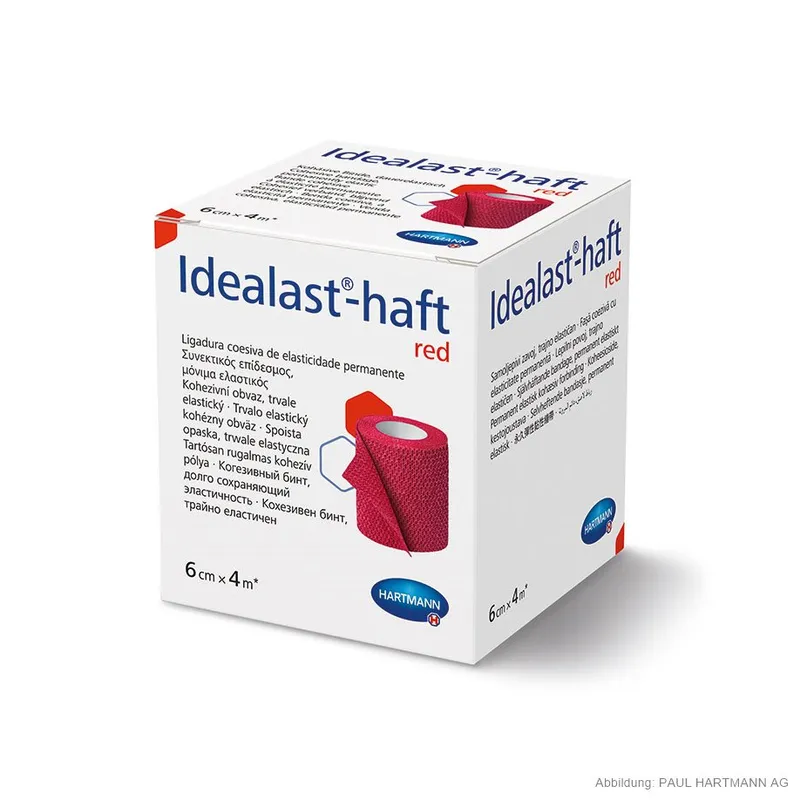 Idealast-haft Color, Idealbinde rot 4 m x 6 cm