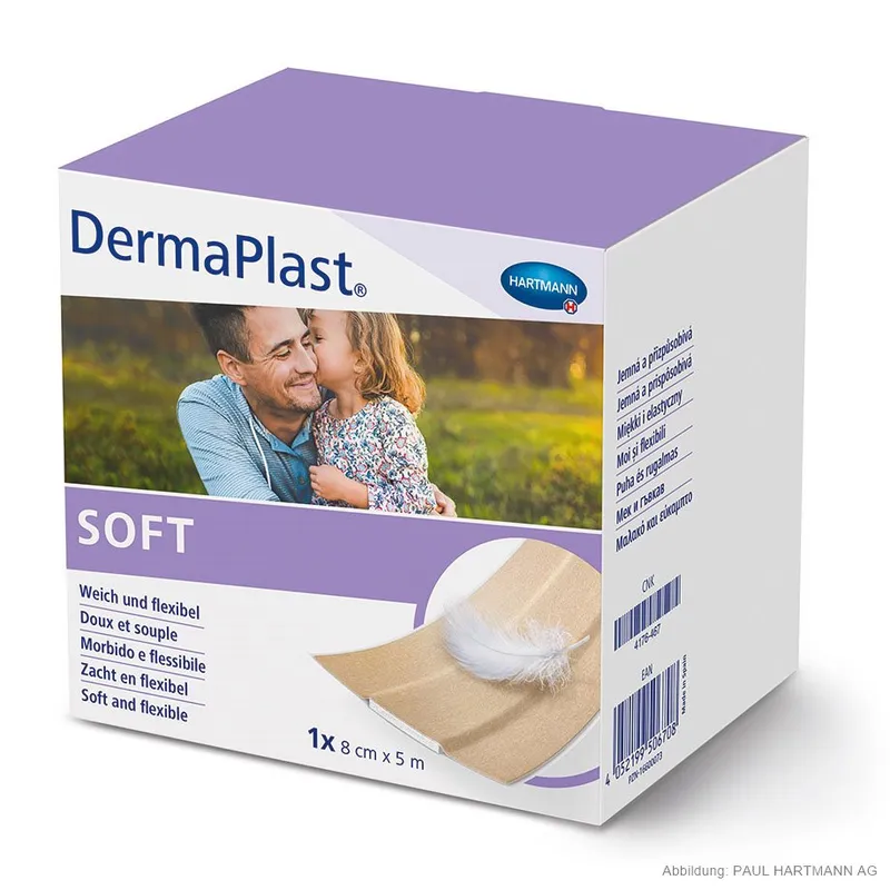 DermaPlast soft, Wundpflaster 5 m x 8 cm