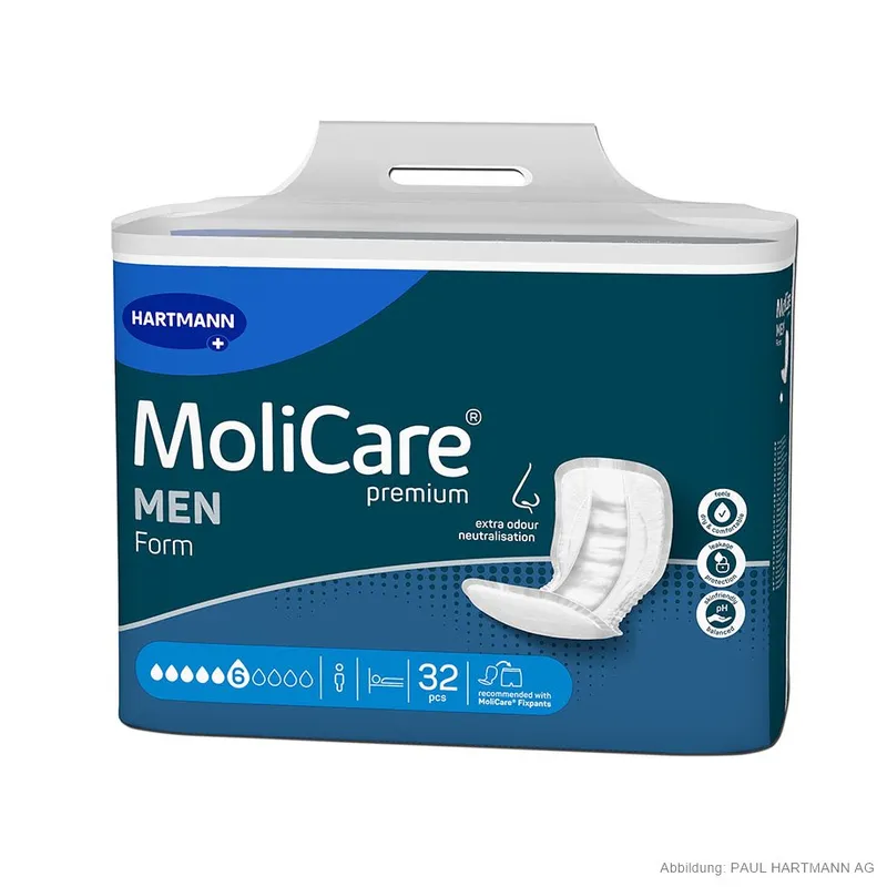 MoliCare Premium Form MEN, 6 Tropfen Inkontinenzeinlagen (32 Stck.)