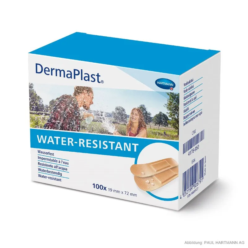 DermaPlast water-resistant, Pflasterstrips 19 x 72 mm (100 Strips)