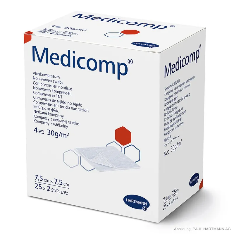 Medicomp Vlieskompressen, 10 x 10 cm, steril (25 x 2 Stck.)