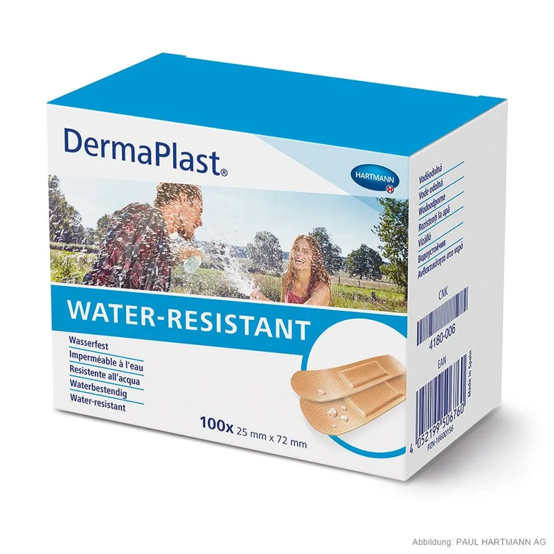 DermaPlast water-resistant, Pflasterstrips 25 x 72 mm (100 Strips)