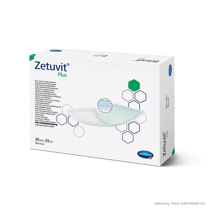 Zetuvit Plus Saugkompressen, steril 20 x 25 cm (10 Stck.)