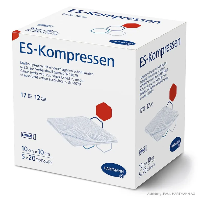 ES-Kompressen steril 12-fach, 10 x 10 cm (5 x 20 Stck.)