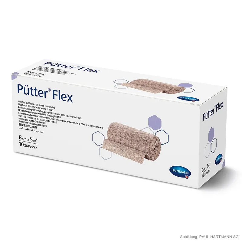 PütterFlex Kurzzugbinden 5 m x 8 cm, (10 Stck.)