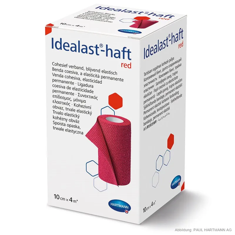 Idealast-haft Color, Idealbinde rot 4 m x 10 cm