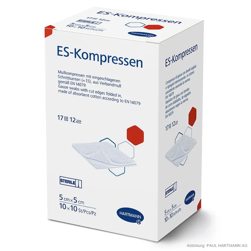 ES-Kompressen steril 12-fach, 5 x 5 cm (10 x 10 Stck.)