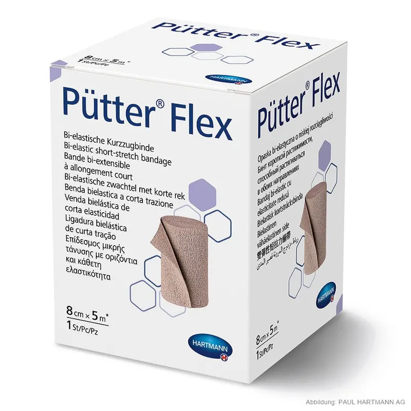 PütterFlex Kurzzugbinde 5 m x 8 cm, einzeln verpackt