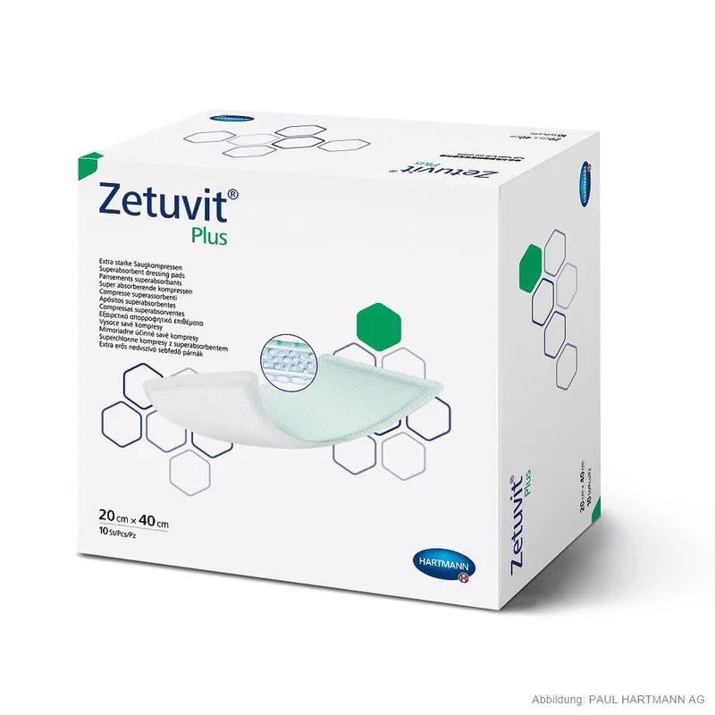 Zetuvit Plus Saugkompressen, steril 20 x 40 cm (10 Stck.)