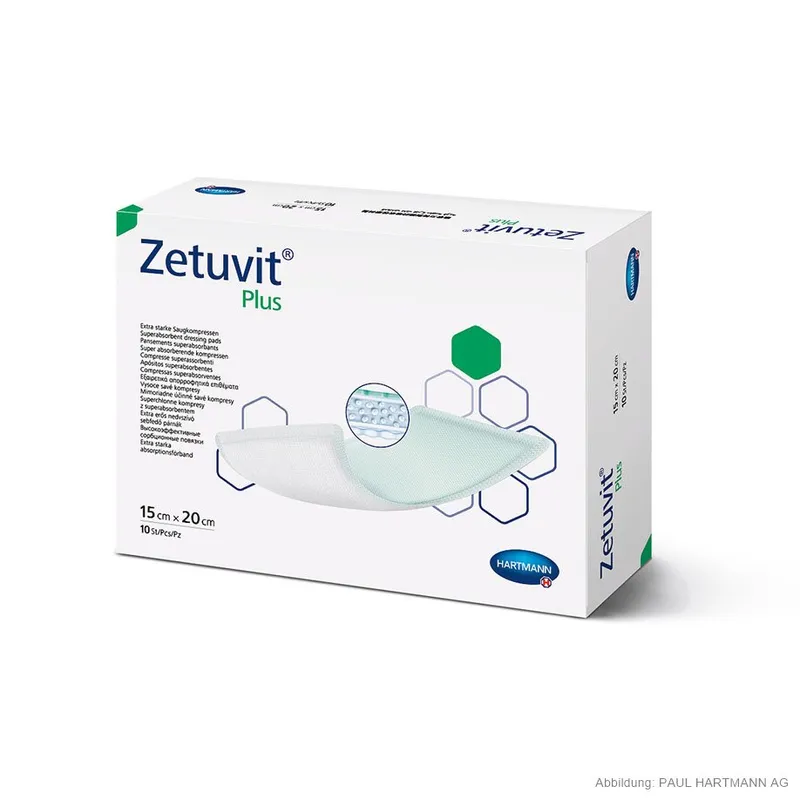 Zetuvit Plus Saugkompressen, steril 15 x 20 cm (10 Stck.)