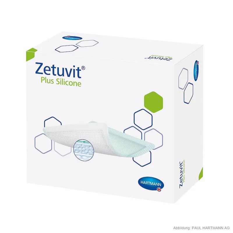 Zetuvit Plus Silicone Saugkompressen, steril 8 x 8 cm (10 Stck.)