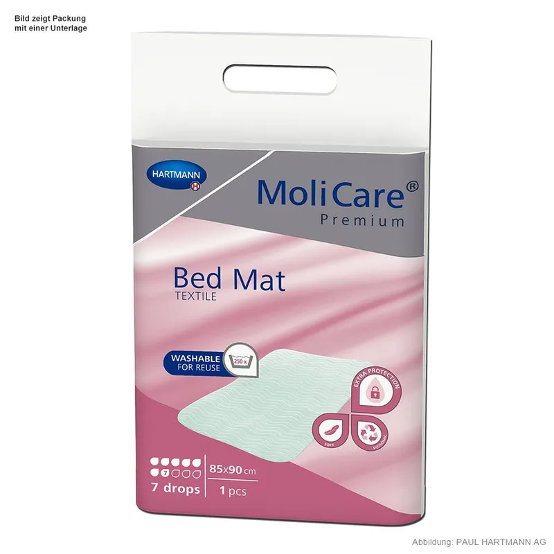 MoliCare Premium Bed Mat Textile, 7 Tropfen Bettschutzeinlage 85 x 90 cm